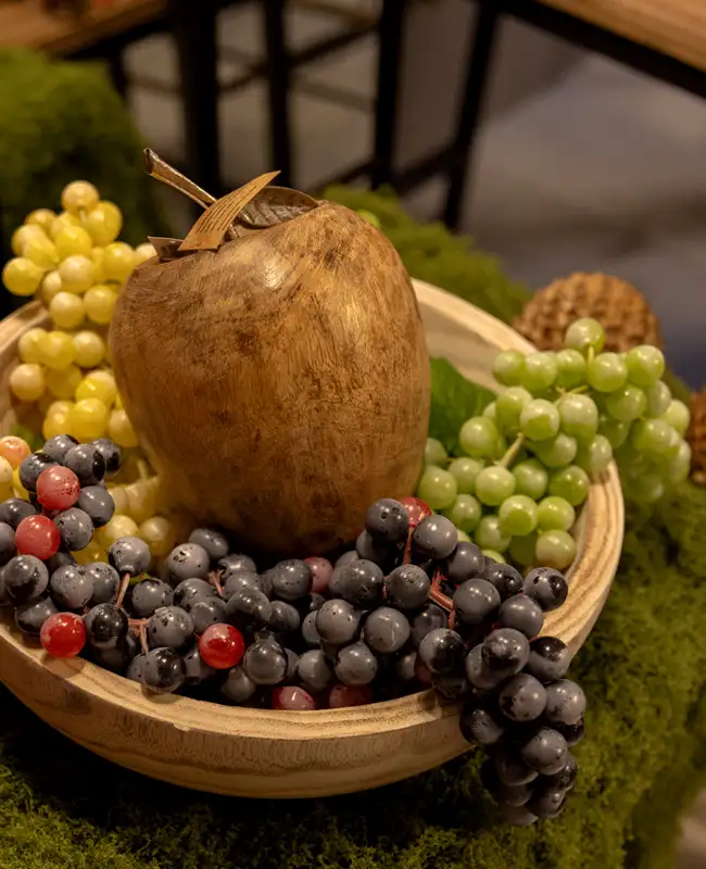 Centrotavola tondo con frutta