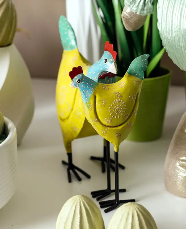 Gallinella in metallo