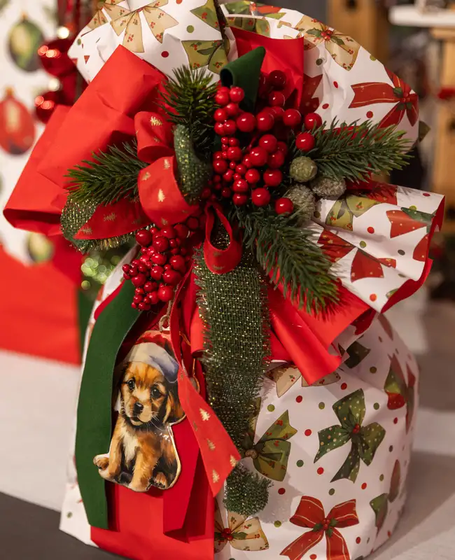 Confezioni natalizie bianche e rosse