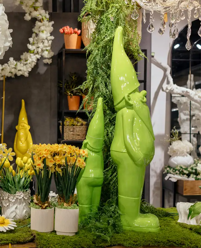 Gnomo verde in ceramica