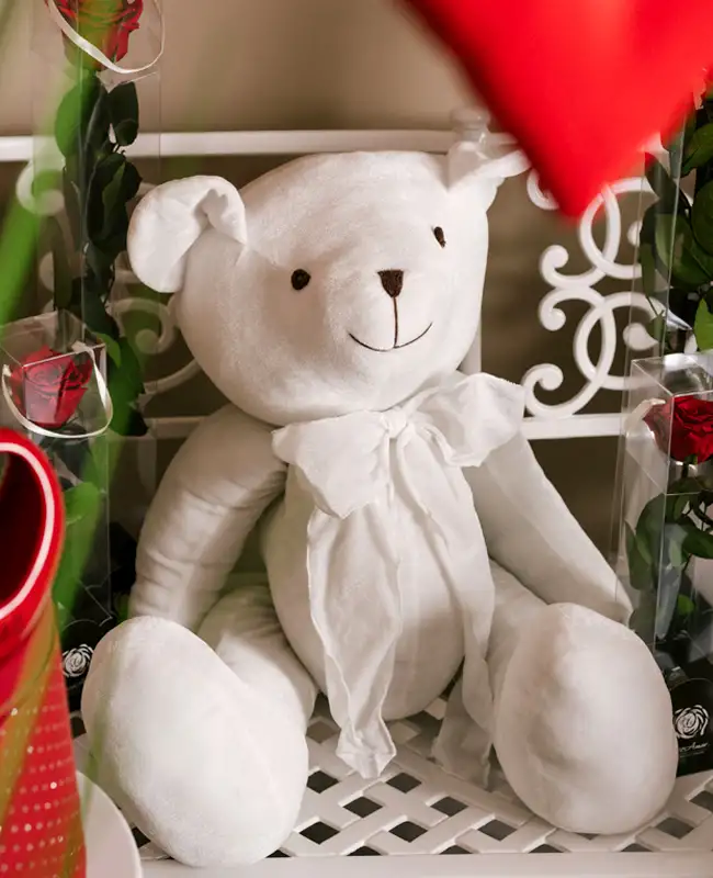 Orsetto in velluto bianco