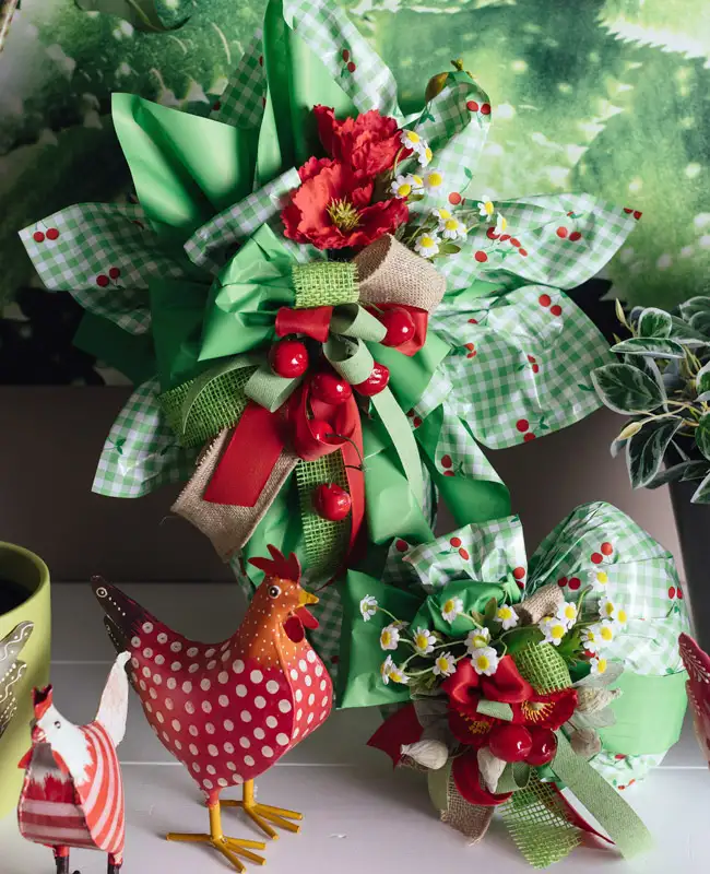 Confezioni pasquali verde e rosse