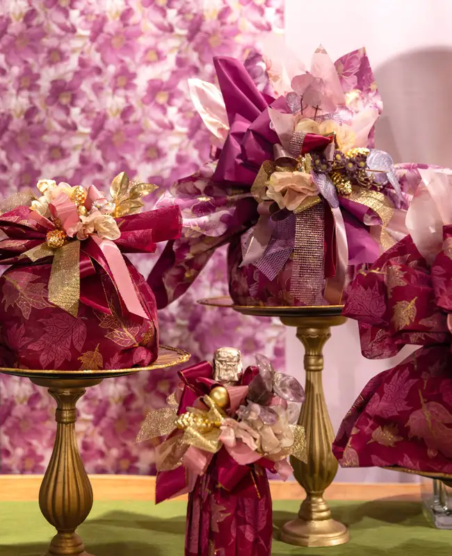 Confezioni natalizie rosa-lilla